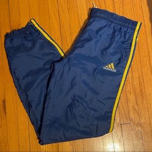 Adidas Vintage 3 Stripes Blue Yellow Jogger Sweatpants Athletic Pants trousers